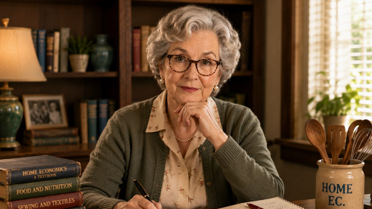 Judith Varden at her desk